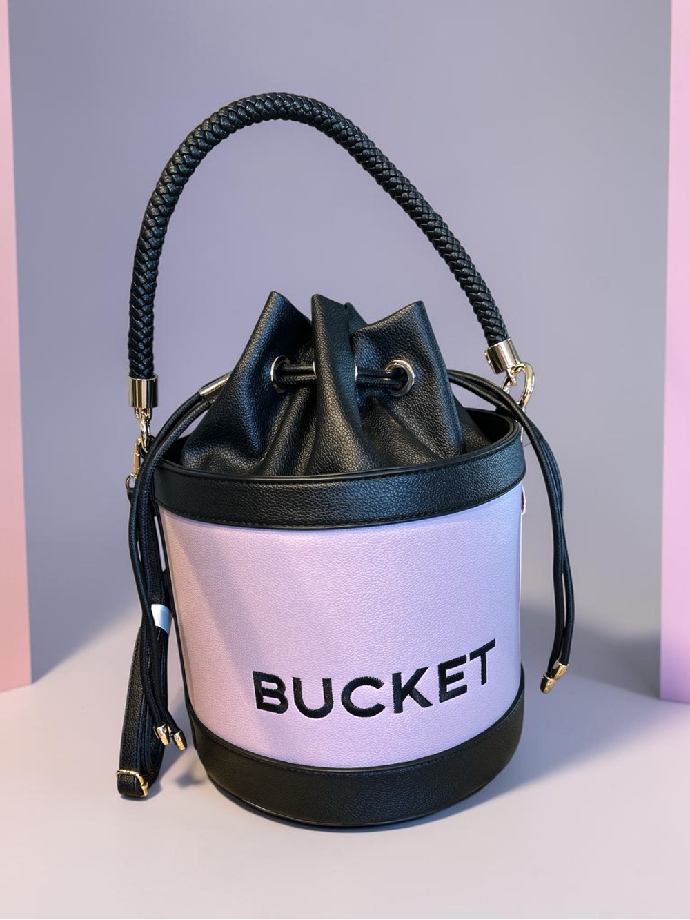 BUCKET Lavender & Black Bucket Shoulder Bag